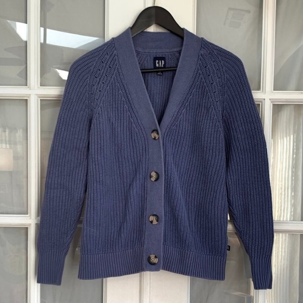 Gap Button Down Ribbed Cotton Knit Cardigan